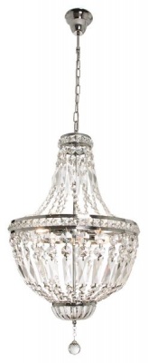 Photo of Stylish Polished Chrome Chandelier with Crystals