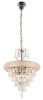 Stylish Polished Chrome Chandelier with Crystal Beads and Hanging Crystals Photo