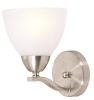 Up or Down Facing Satin Chrome Wall Bracket with Frosted Glass Photo
