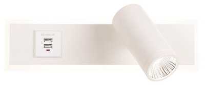 Photo of Bright Star Lighting Aluminium and Acrylic Wall Bracket with 2 USB Ports and Switch