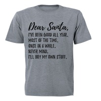 Dear Santa Ill Buy My Own Stuff Christmas Adults T Shirt