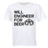 Will Engineer for Beer - Adults - T-Shirt Photo