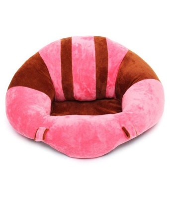 Baby Sofa Plush Soft Support Seat Pink Brown