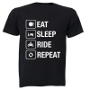 Eat. Sleep. Ride. Repeat - Adults - T-Shirt Photo