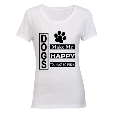 Photo of BuyAbility Dogs Make Me Happy - Ladies - T-Shirt