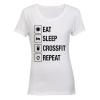 Eat. Sleep. Crossfit. Repeat. - Ladies - T-Shirt Photo