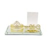 Princess Crown Gold on glass mirrored base metal 21st key & Photo Frame Photo