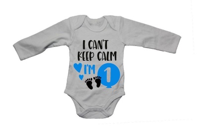 Photo of I Can't Keep Calm I'm 1 - Blue - LS - Baby Grow