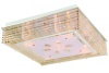 Chrome LED Ceiling Fitting with Frosted Glass and Amber Crystal Rods Photo
