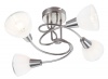 4 Glass Satin Chrome Ceiling Fitting with Alabaster White Glass Photo