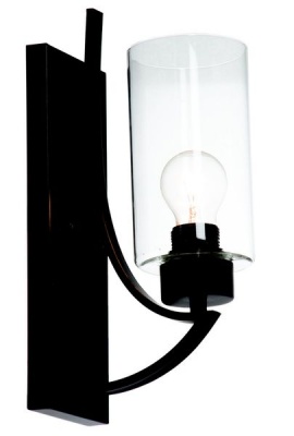 Photo of Bright Star Lighting Black Metal Wall Bracket with Clear Glass