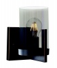 Bright Star Lighting Black and Gold Metal Wall Bracket with Smoke Colour Glass Photo