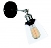 Satin Chrome Wall Bracket with Clear Glass and Adjustable Arm Photo