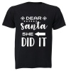 Dear Santa She Did It - Christmas - Kids T-Shirt Photo