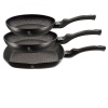 Berlinger Haus 3 Pieces Marble Coating Fry Pan Set - Black-Silver Edition Photo
