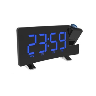 Photo of Digital Projector LED Display USB FM Radio Alarm Clock-Blue Light