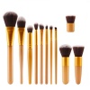 11 Piece Cosmetic Foundation Blush Soft Makeup Brush Set-Brown Photo