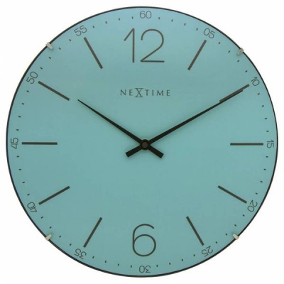 Photo of NeXtime 35cm Index Dome Glass Round Wall Clock - Turquoise