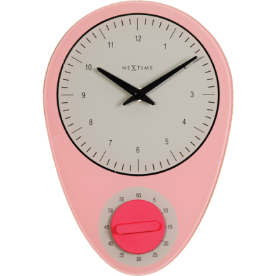 Photo of NeXtime 27.5cm Hans Glass Kitchen Wall Clock - Pink