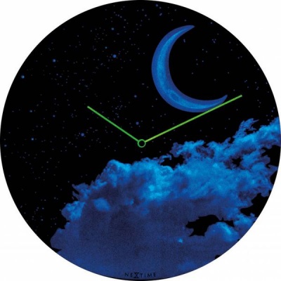 Photo of NeXtime 35cm New Moon Dome Glow-In-The-Dark Glass Wall Clock