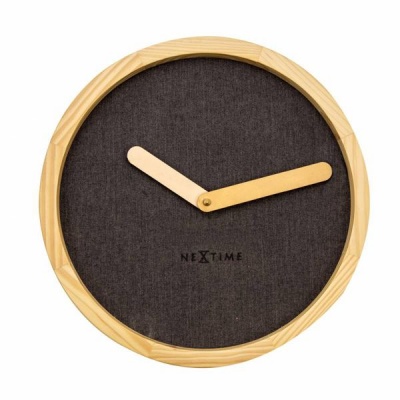 Photo of NeXtime 30cm Calm Wood & Fabric Wall Clock - Designed by Jette Scheib