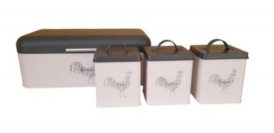 Photo of Rooster Range Bread Bin With 3 pieces Canister