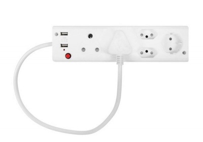 5 Way Multi Plug with 2 USBs