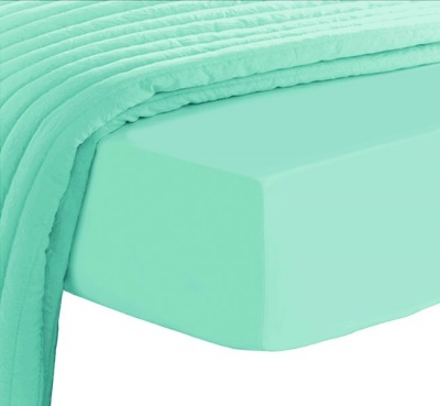 Photo of Pizuna 100% Long Staple Cotton Fitted Sheet Ice Aqua Double