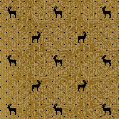 Photo of Gift Wrapping Christmas Paper 5m Roll - Du Monde Black Reindeer on Kraft