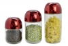Continental Homeware 3 Piece 400/600/800ml Glass Jar With Silver Lid Photo