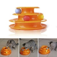 Cat Toy Tower Track 3 Level Interactive Ball Toy
