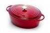 Capri - 33cm Enamel Coated Red Cast Iron Oval Casserole Photo