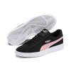 Puma Women's Smash V2 Buck Tennis Inspired Shoes - Black/Pink Photo