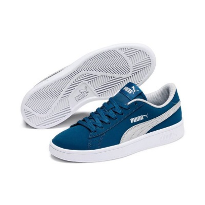 Photo of Puma Junior Smash V2 Buck Tennis Inspired Shoes - Blue/White