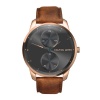 Colton James Aviator Charcoal Rose Sapphire Watch - Brown Leather Photo
