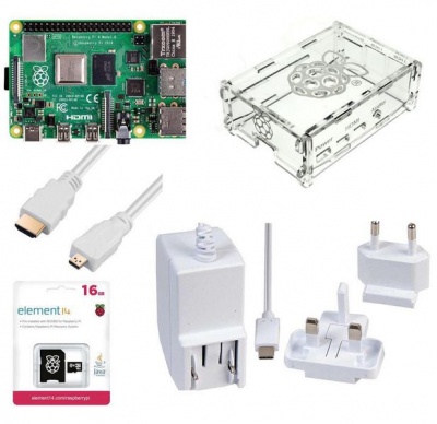 Photo of Raspberry Pi 4 B Basic Kit 2Gb Ram 16GB Noobs Case PSU White