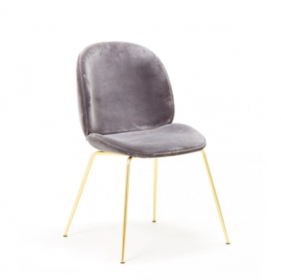 Photo of Bespoke & Co Velvet Beetle Chair - Light Grey