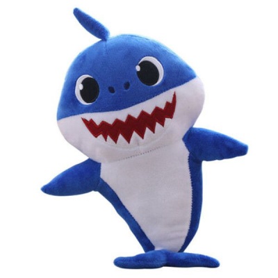 40cm Baby Shark Plush Singing LED Light Plush Toys Blue