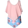 Iconix Mom Soft Pink & Blue Floral Two-Piece Bikini Photo