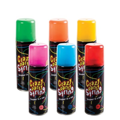 6 x Crazy String Party Spray