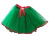 G4A - Kids Tutu Skirt - Green with Red Ribbon Trim Photo