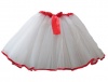 G4A - Kids Tutu Skirt - White with Red ribbon trim Photo