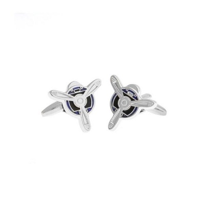 Photo of Airplane Propeller Classical Style Cufflinks For Men - Silver Colour