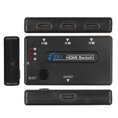 Photo of 3 x 1 HDMI Splitter Switcher 3 Port Hub Box 1080P HD 3D