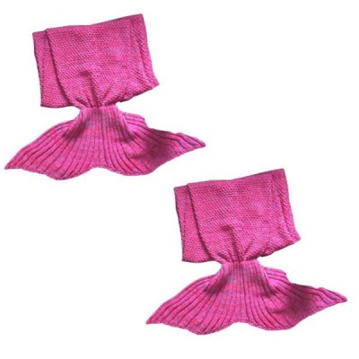 Photo of Mermaid Blanket Large Set of 2 Pink