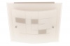 Round Satin Chrome Ceiling Fitting with Patterned White Glass Photo