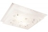 Bright Star Lighting Square Chrome Ceiling Fitting with Frosted Glass and Crystals Photo
