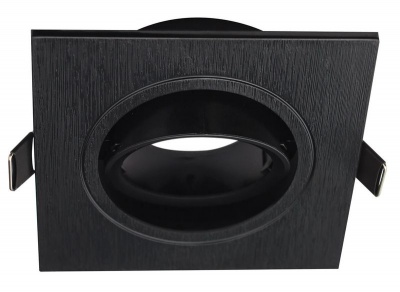 Photo of Black Recessed Tilt Square PC Down lighter with Antiglare Ring C/O:75mm