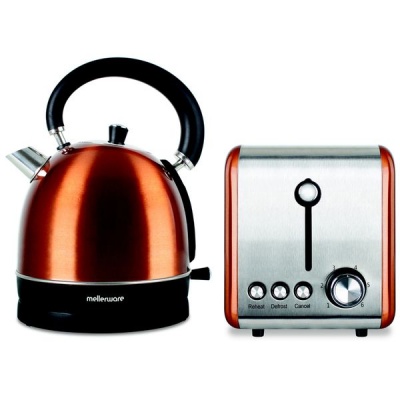 Photo of Mellerware Pack 2 Piece Set Stainless Steel Kettle And Toaster "Copper"