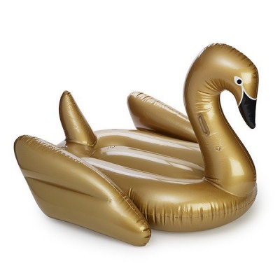 Photo of Golden Inflatable Swan Pool Party Float